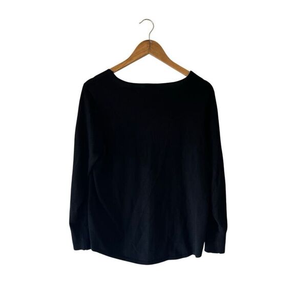 Chicos v neck black sweater with rhinestones on sleeve size Large Chicos size 2 - Picture 7 of 9